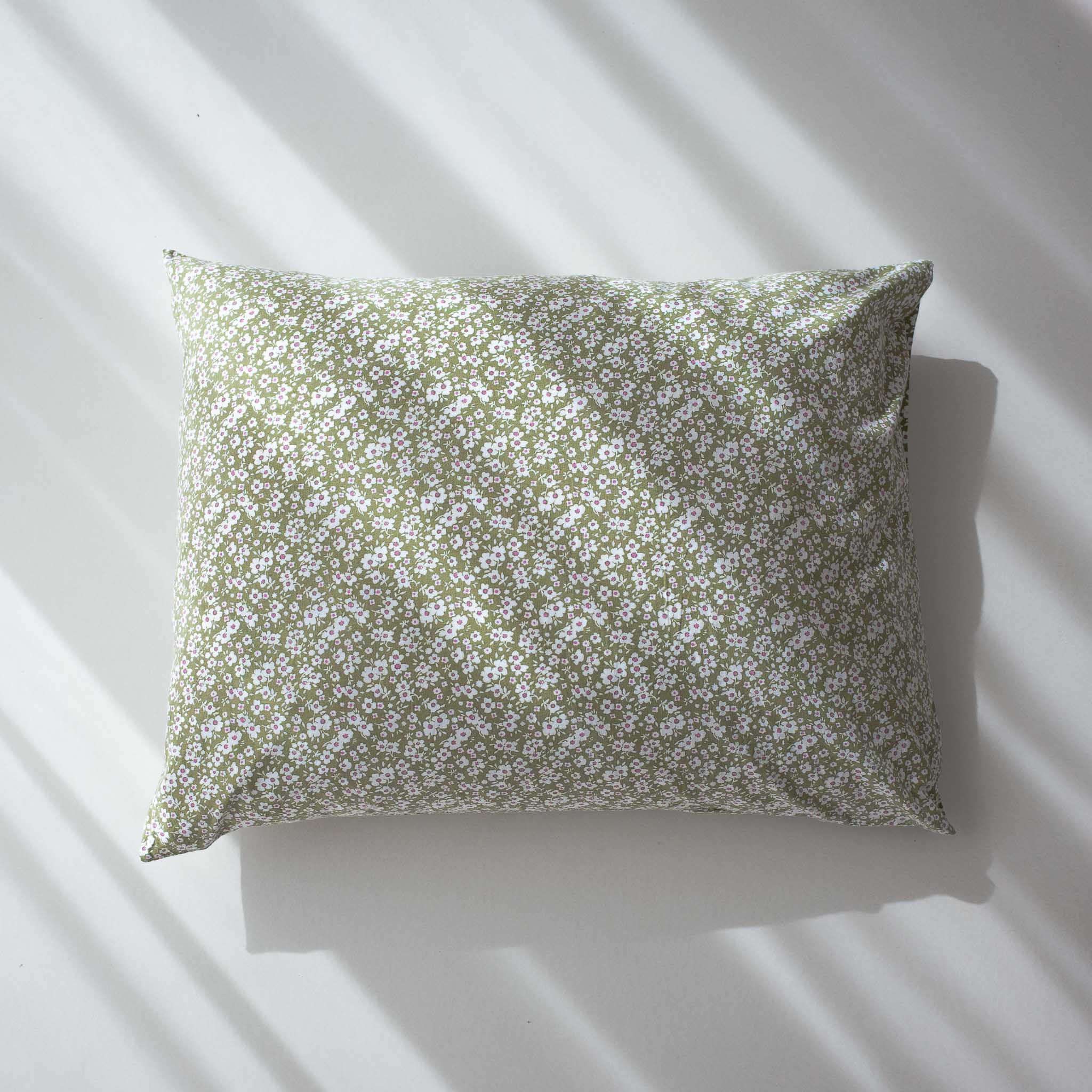 Pillow Cases - Flowery Green